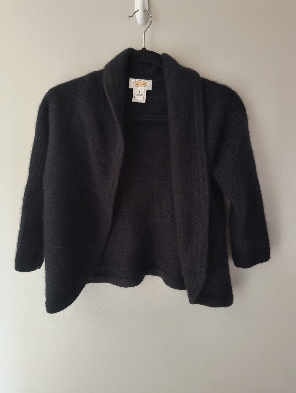Talbots Black Open Cardigan Cashmere Blend Size Small